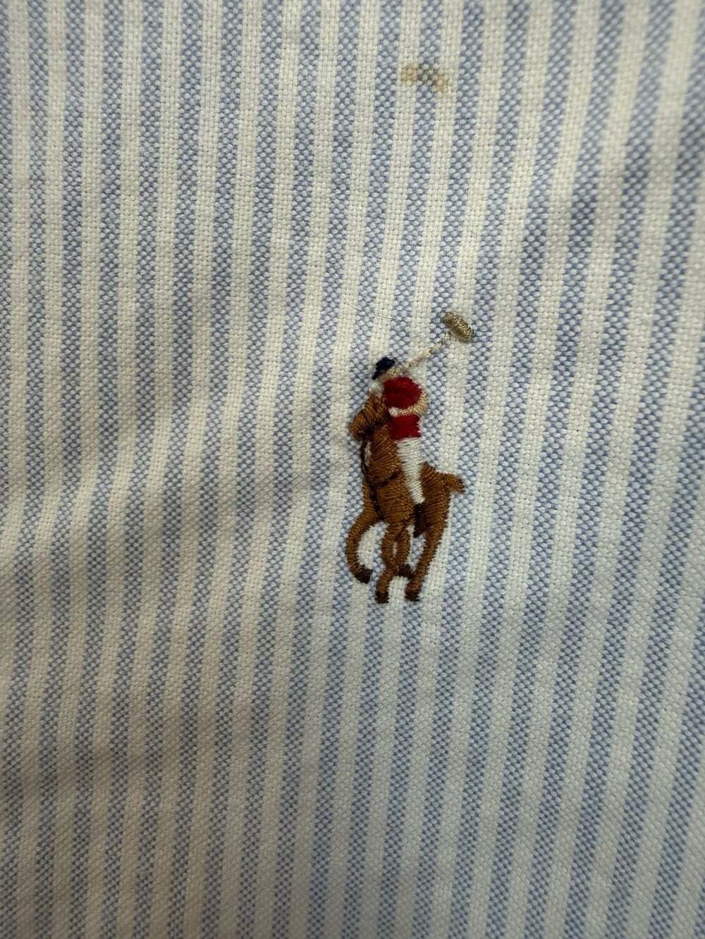 Ralph Lauren Blue and White Striped Long Sleeve Slim Fit Button Down Shirt - Picture 3 of 13